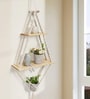 (1Pc) White Cotton Macrame Hanging Shelf