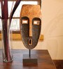 Natural Mango Wood & Iron Museum mask Showpieces