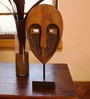 Natural Mango Wood & Iron Museum Mask Showpieces
