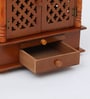 Brown Sheesham Wood & MDF Floor Rested Mandir With Door