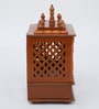 Brown Sheesham Wood & MDF Floor Rested Mandir With Door