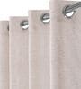 Natural Polycotton Solid 5ft Sheer Eyelet Window Curtains (2 Pc)