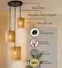 Natural Raffia Triple Pendant Cluster Light