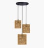 Natural Raffia Triple Pendant Cluster Light