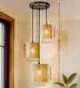 Natural Raffia Triple Pendant Cluster Light
