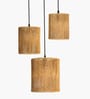 Natural Raffia Triple Pendant Cluster Light