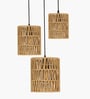 Natural Raffia Triple Pendant Cluster Light
