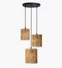 Natural Raffia Triple Pendant Cluster Light