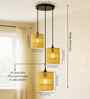 Natural Raffia Triple Pendant Cluster Light