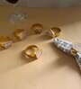 Crystal Pink Stone Set of 6 Napkin Rings
