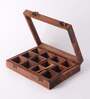 Natural Rosewood Spice Box 12 Bowls