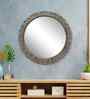 Natural Round Metal Wall Hanging Mirror