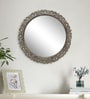 Natural Round Metal Wall Hanging Mirror