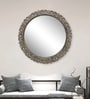 Natural Round Metal Wall Hanging Mirror