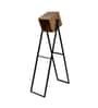 Natural Wood Shade Novelty Floor Lamp With Wood & Metal Base