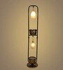 Mordern Natural Metal Shade Shelf Floor Lamp With Metal Base