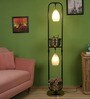Mordern Natural Metal Shade Shelf Floor Lamp With Metal Base