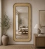 Natural Solid Wood Cane Mirror 4 Ft. Rectangular Wall Mirror