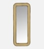 Natural Solid Wood Cane Mirror 5 Ft. Rectangular Wall Mirror