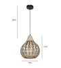Natural Teardrop Hanging Lights With  Plug Type E-14