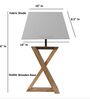Natural Walnut Finish Solid Wood Table Lamp with Black Fabric Shade