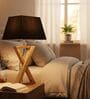 Natural Walnut Finish Solid Wood Table Lamp with Flex Fabric Shade