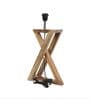 Natural Walnut Finish Solid Wood Table Lamp with Flex Fabric Shade