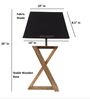 Natural Walnut Finish Solid Wood Table Lamp with Flex Fabric Shade