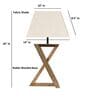 Natural Walnut Finish Solid Wood Table Lamp with White Fabric Shade