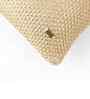 Natural With Gold Foil 100% Cotton Moss Foil Print 16X16 Inches Knitted Cushion Cover