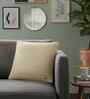 Natural With Gold Foil 100% Cotton Moss Foil Print 16X16 Inches Knitted Cushion Cover