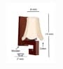 Natural Wood Decorative Wall Sconce with Off-White Cotton Shade