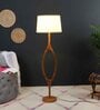 Natural Wood Floor Lamp With Shade Bulb Included E-27