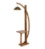 Natural Wood Floor Lamp With Shade Bulb Included E-27