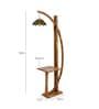 Natural Wood Floor Lamp With Shade Bulb Included E-27