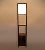 Natural Wood Floor Lamp With Shade Bulb Included E-27