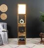 Natural Wood Floor Lamp With Shade Bulb Included E-27