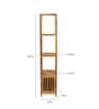 Natural Wood Floor Lamp With Shade Bulb Included E-27