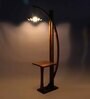 Natural Wood Floor Lamp With Shade Bulb Included E-27