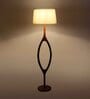 Natural Wood Floor Lamp With Shade Bulb Included E-27