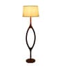 Natural Wood Floor Lamp With Shade Bulb Included E-27