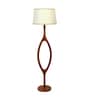Natural Wood Floor Lamp With Shade Bulb Included E-27