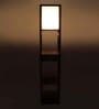 Natural Wood Floor Lamp With Shade Bulb Included E-27