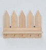 Natural wood Picket fence key holder