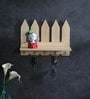 Natural wood Picket fence key holder