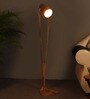 Natural Wood Shade Floor Lamp with Natural Base