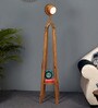 Natural Wood Shade Floor Lamp with Natural Base