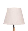 Natural wood with chrome metal table lamp
