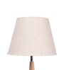 Natural wood with chrome metal table lamp
