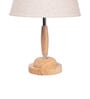 Natural wood with chrome metal table lamp